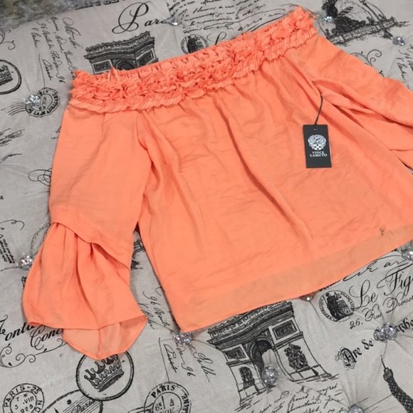 Vince Camuto Bell Sleeve Off Shoulder Blouse - Picture 5 of 8